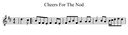 Cheers For The Nod - staff notation