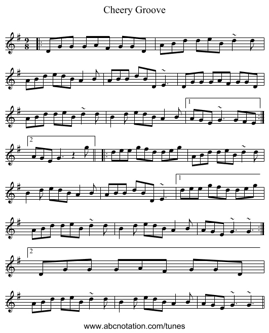 Cheery Groove - staff notation