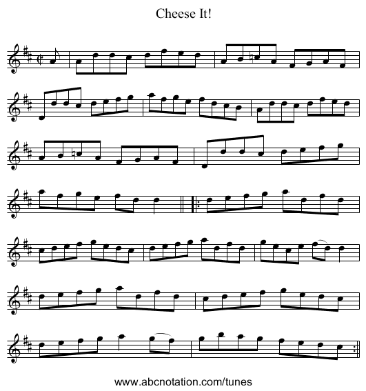 Cheese It! - staff notation