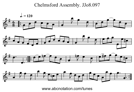 Chelmsford Assembly. JJo8.097 - staff notation