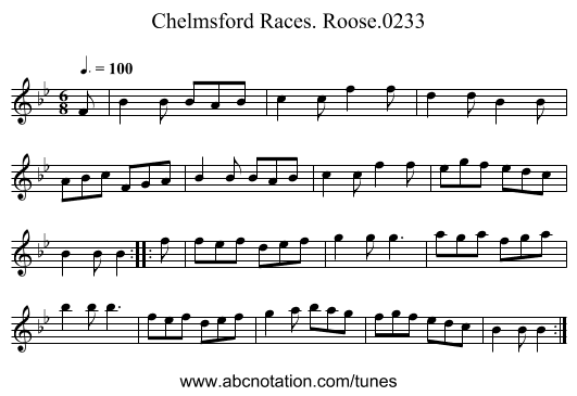 Chelmsford Races. Roose.0233 - staff notation
