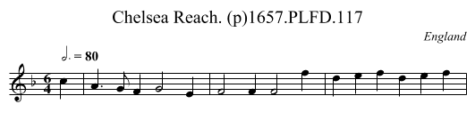 Chelsea Reach. (p)1657.PLFD.117 - staff notation
