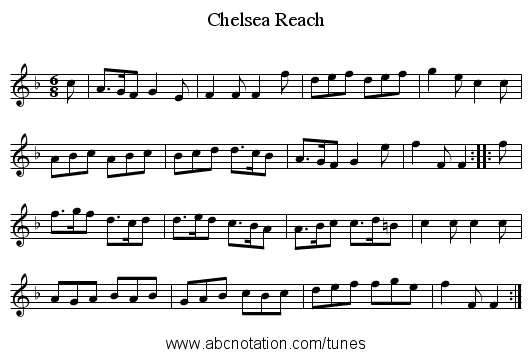 Chelsea Reach - staff notation