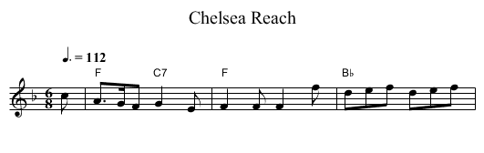 Chelsea Reach - staff notation