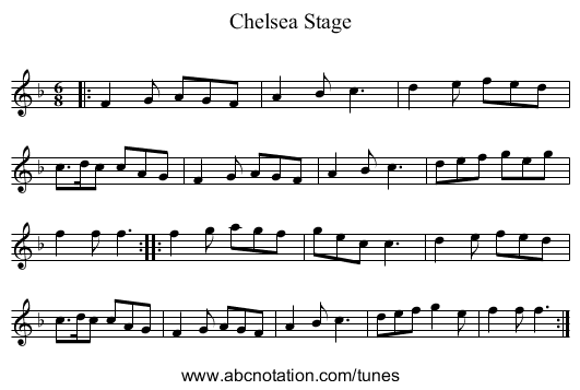 Chelsea Stage - staff notation