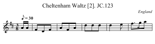Cheltenham Waltz [2]. JC.123 - staff notation