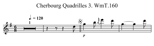 Cherbourg Quadrilles 3. WmT.160 - staff notation