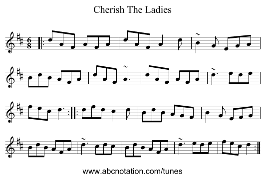 Cherish The Ladies - staff notation