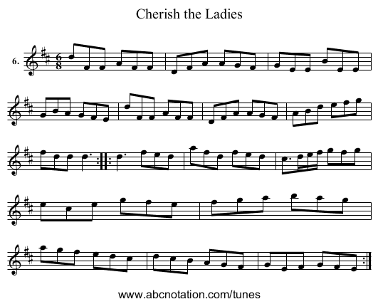 Cherish the Ladies - staff notation