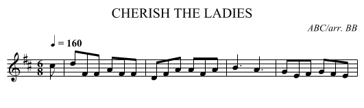 CHERISH THE LADIES - staff notation