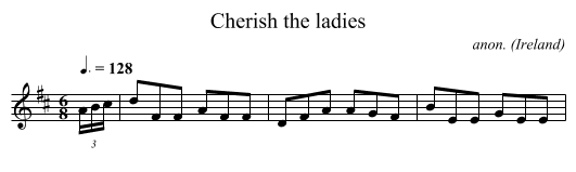 Cherish the ladies - staff notation
