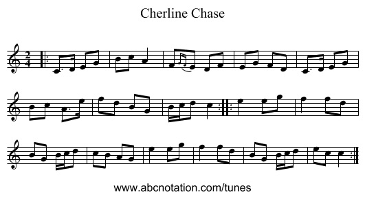 Cherline Chase - staff notation