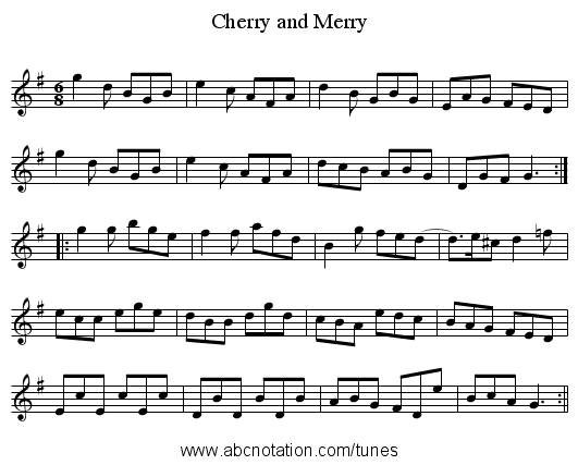 Cherry and Merry - staff notation
