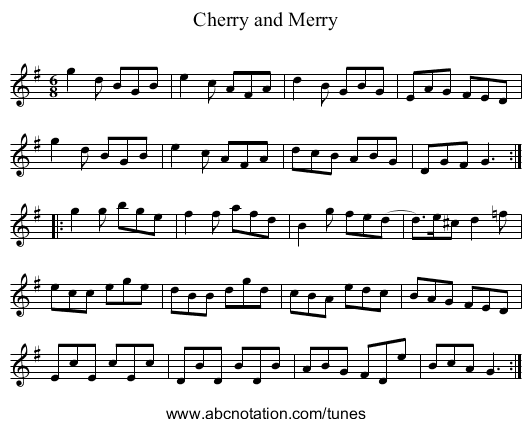 Cherry and Merry - staff notation