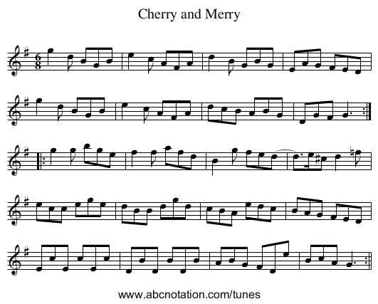 Cherry and Merry - staff notation