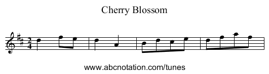 Cherry Blossom - staff notation