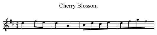 Cherry Blossom - staff notation