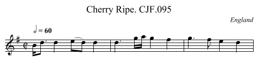 Cherry Ripe. CJF.095 - staff notation