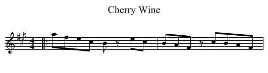 Cherry Wine - staff notation