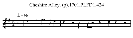 Cheshire Alley. (p).1701.PLFD1.424 - staff notation