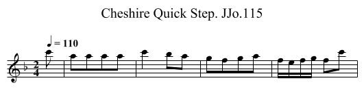 Cheshire Quick Step. JJo.115 - staff notation
