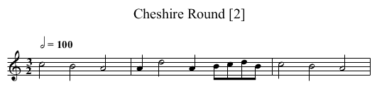 Cheshire Round [2] - staff notation