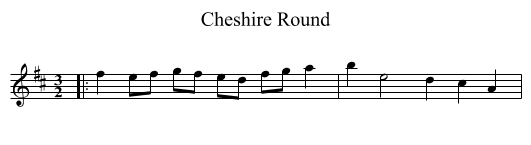 Cheshire Round - staff notation