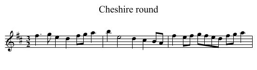 Cheshire round - staff notation