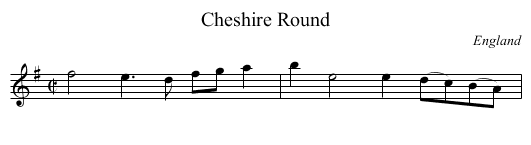Cheshire Round - staff notation