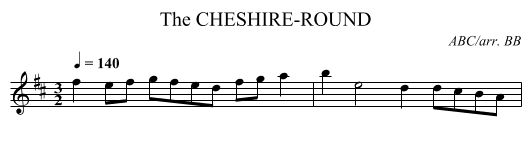 CHESHIRE-ROUND, The - staff notation
