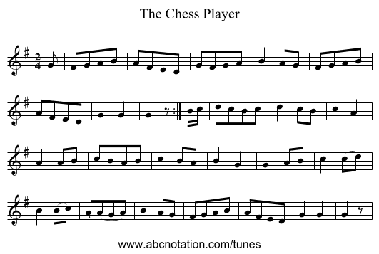 Chess Player, The - staff notation
