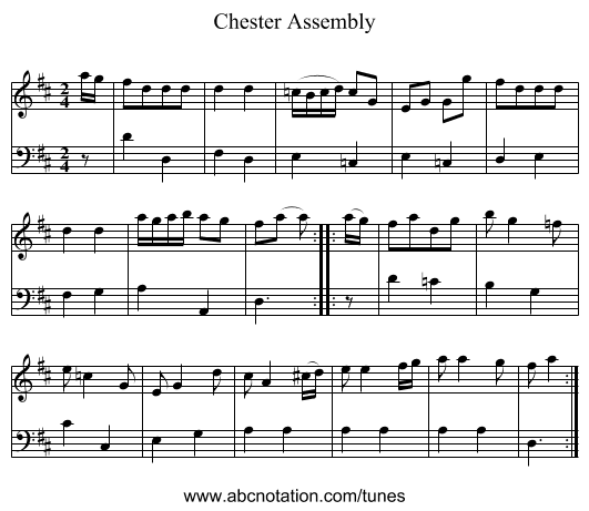 Chester Assembly - staff notation