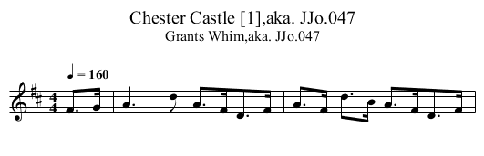 Chester Castle [1],aka. JJo.047 - staff notation
