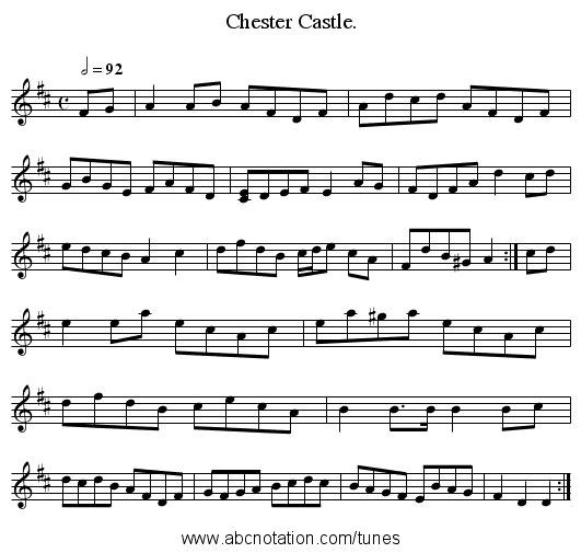Chester Castle. - staff notation