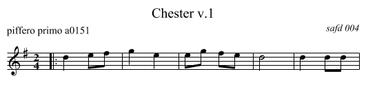 Chester v.1 - staff notation