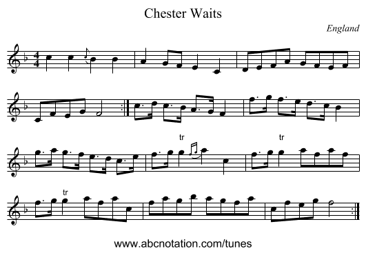 Chester Waits - staff notation