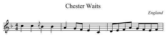 Chester Waits - staff notation