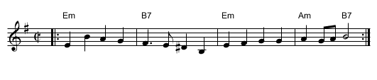 Chestnut (Em) - staff notation