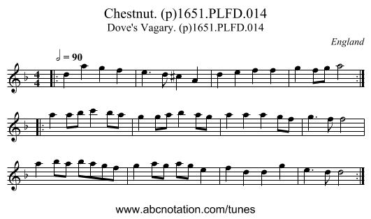 Chestnut. (p)1651.PLFD.014 - staff notation