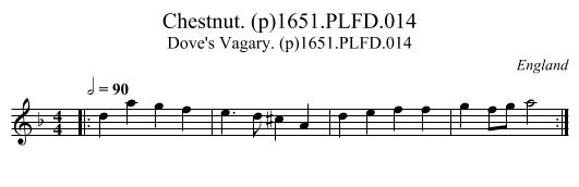 Chestnut. (p)1651.PLFD.014 - staff notation