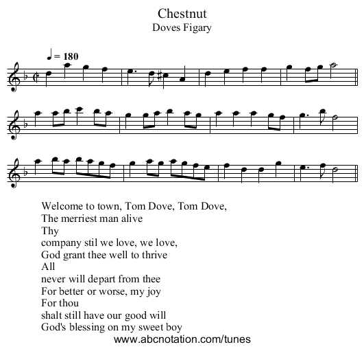 Chestnut - staff notation