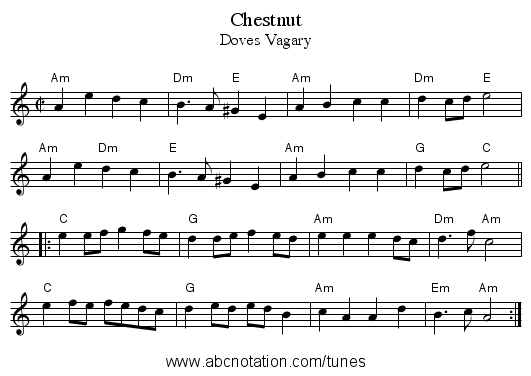 Chestnut - staff notation