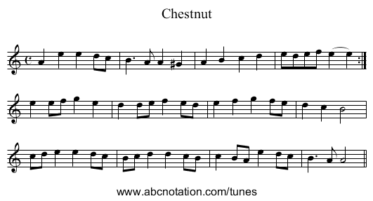 Chestnut - staff notation