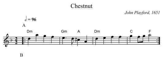 Chestnut - staff notation