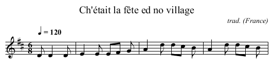 Ch'était la fête ed no village - staff notation