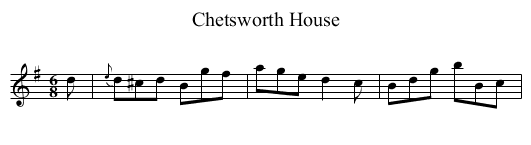 Chetsworth House - staff notation