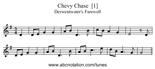 Chevy Chase  [1] - staff notation