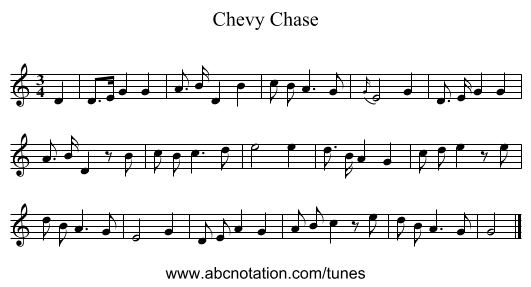 Chevy Chase - staff notation