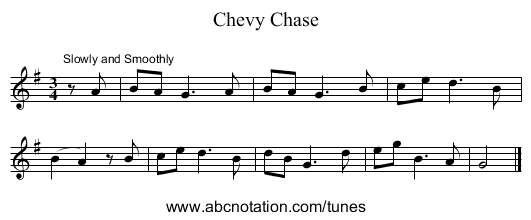 Chevy Chase - staff notation