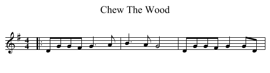 Chew The Wood - staff notation